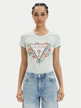 Guess Guess Tričko W4GI24 J1314 Modrá Slim Fit