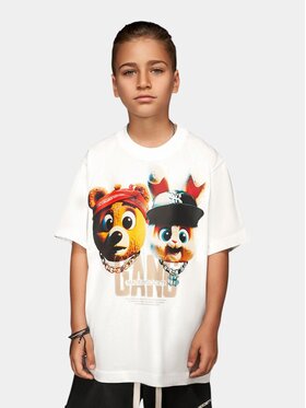 Nobrand Nobrand T-Shirt Tricou “Gang Characters” - T36526 Biały Basic Fit
