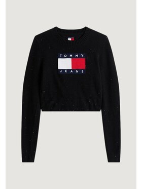 Tommy Jeans Tommy Jeans Πουλόβερ TJW SPARKLE FLAG SWE Μαύρο Casual Fit