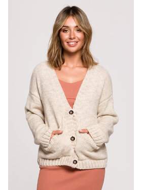 BeWear BeWear Sweter BK074 Beżowy Comfortable Fit