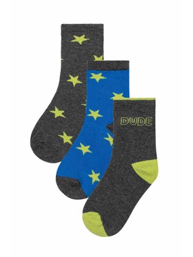 MINOTI MINOTI Zestaw 3 par wysokich skarpet dziecięcych TB SOCK 59 Szary