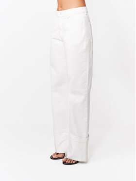 La Mania La Mania Jeansy NOEMIE Biały Basic Fit