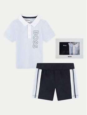 BOSS Boss Súprava polotričko a šortky J50785 Modrá Regular Fit