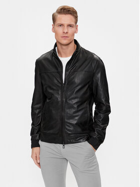 Milestone Milestone Кожено яке Gilberto 411059 60395 Черен Regular Fit