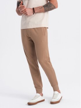 Ombre Ombre Teplákové kalhoty OM-PABS-0173 Hnědá Regular Fit