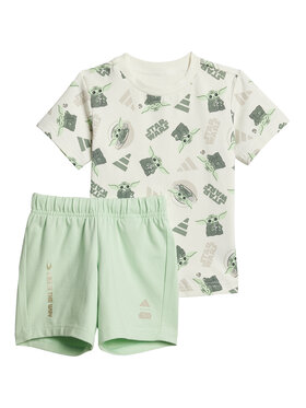 adidas adidas Set T-Shirt und Shorts Star Wars The Mandalorian™ JF3628 Grün Regular Fit