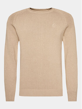 INDICODE INDICODE Sweter Santoro 35-718 Beżowy Regular Fit