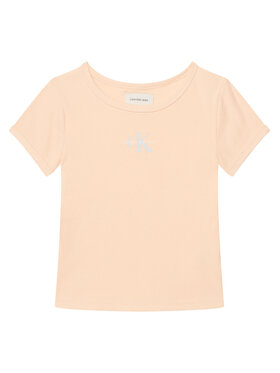 Calvin Klein Jeans Calvin Klein Jeans T-Shirt Monologo LVCKSJB11G Pomarańczowy jasny Regular Fit
