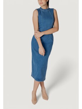 Vila Vila Φόρεμα Viwinona S/L Midi Mbd/Bfs Μπλε To Fit
