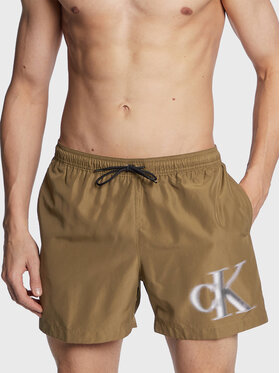 Calvin Klein Swimwear Calvin Klein Swimwear Plavecké šortky KM0KM00800 Khaki Regular Fit