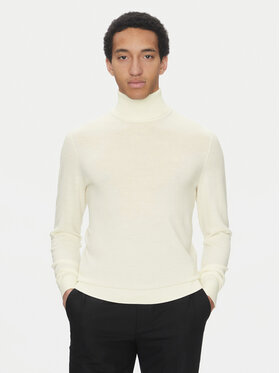 Calvin Klein Calvin Klein Bluză cu gât Superior K10K110420 Écru Slim Fit