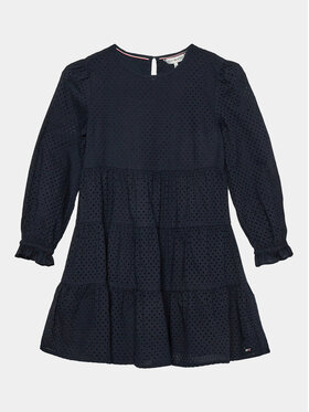 Tommy Hilfiger Tommy Hilfiger Rochie de zi Broderie Anglaise KG0KG07779 D Albastru Regular Fit