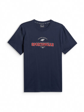 4F 4F T-Shirt SPORTS CLUB Granatowy Regular Fit
