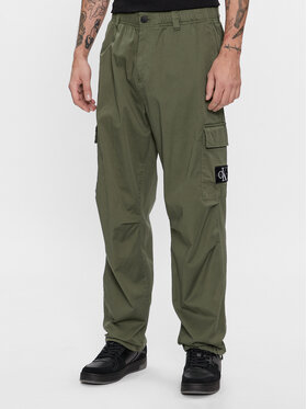 Calvin Klein Jeans Calvin Klein Jeans Spodnie materiałowe Essential J30J324537 Zielony Regular Fit