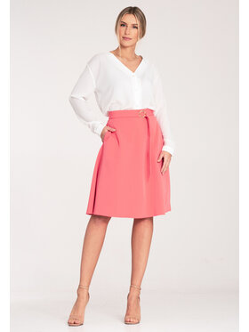 FIGL FIGL Spódnica M1074 Koralowy Fitted Fit