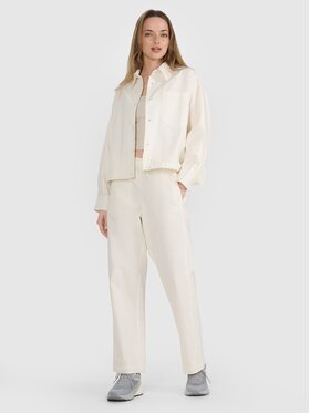 4F 4F Παντελόνι υφασμάτινο 4FRSS25TTROF1448-11S Λευκό Relaxed Fit