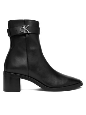 Calvin Klein Calvin Klein Polokozačky Block Heel Boot W/ Metal Logo HW0HW02591 Černá