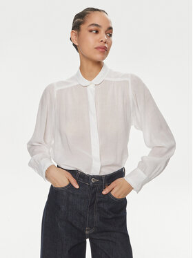 Lee Lee Cămașă Shirred 112351208 Alb Relaxed Fit