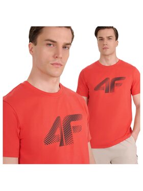 4F 4F T-Shirt 4FWMM00TTSHM2257-062S Czerwony Regular Fit