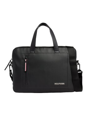 Tommy Hilfiger Tommy Hilfiger Torba na laptopa TH PIQUE SLIM COMPUTER BAG AM0AM11784 Czarny
