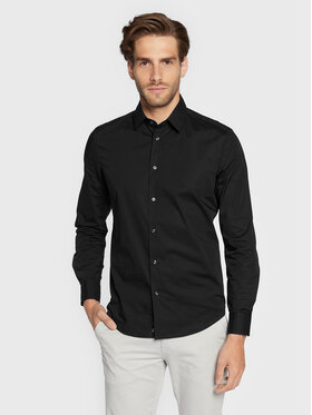 Sisley Sisley Koszula 5CNX5QL19 Czarny Slim Fit