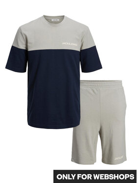 Jack&Jones Jack&Jones Súprava tričko a športové šortky Color Block 12213340 Sivá Standard Fit