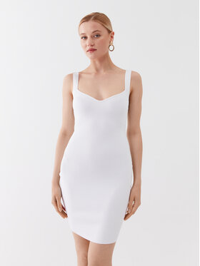 Guess Guess Trikotažinė suknelė Mirage Anise W2YK0C Z2XY0 Balta Slim Fit