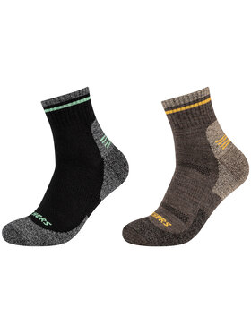 Skechers Skechers Calzini corti da uomo Skechers 2PPK Men Trail Wool Quarter Socks Grigio