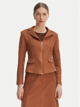 Rinascimento Rinascimento Jakna od imitacije kože CFC0127914003 Smeđa Slim Fit