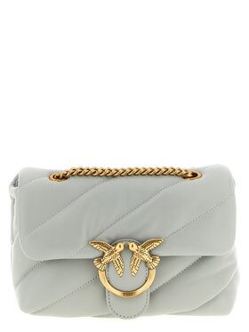 PINKO PINKO Kabelka Gray Lamb Fur Crossbody Sivá