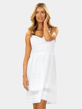 Feba Feba Sukienka letnia F237 Biały Regular Fit