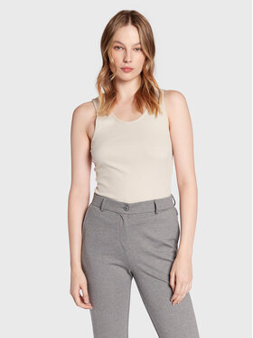 Comma Comma Τοπ 2120575 Μπεζ Slim Fit