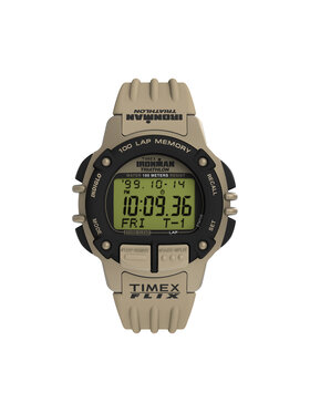 Timex Timex Zegarek Ironman Flix 100 Lap TW5M63100 Beżowy