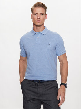 Polo Ralph Lauren Polo Ralph Lauren Тениска с яка и копчета 710666998007 Син Custom Slim Fit