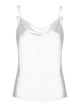 Cat&Cat Cat&Cat Top jedwabny z dekoltem woda Biały Regular Fit