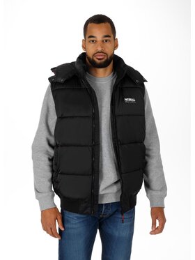 PITBULL PITBULL Kamizelka Bezrękawnik Czarny Regular Fit