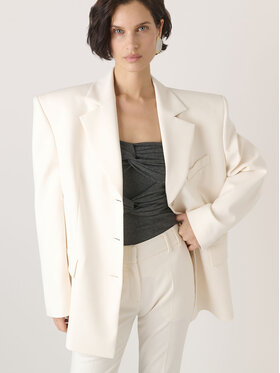 La Mania La Mania Marynarka MARGARET Biały Classic Fit