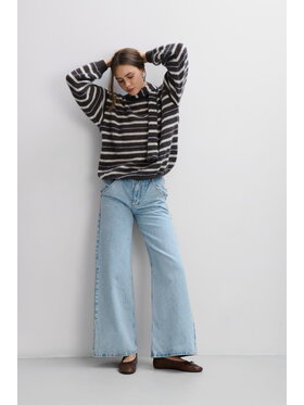 Fobya Fobya Sweter F2112 Brązowy Basic Fit