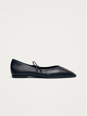ALOHAS ALOHAS Baleriny Sway Black Leather Ballet Flats Czarny