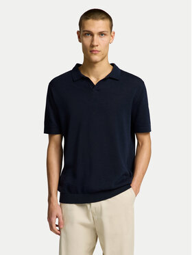 Selected Homme Selected Homme Тениска с яка и копчета Mattis 16096197 Тъмносин Regular Fit