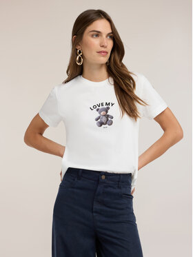 Motivi Motivi T-Shirt G087W003866N011 Biały Regular Fit