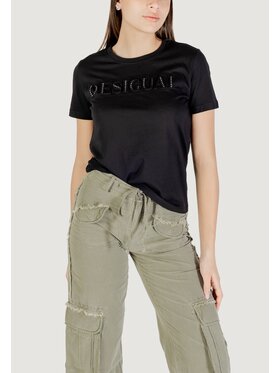 Desigual Desigual T-Shirt TS_BRANDY Czarny Egg Fit