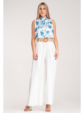 FIGL FIGL Spodnie materiałowe M1160 Biały Loose Fit