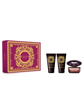 Versace Versace Versace Crystal Noir zestaw woda toaletowa spray 50ml + żel pod prysznic 50ml + balsam do ciała 50ml Zestaw zapachowy