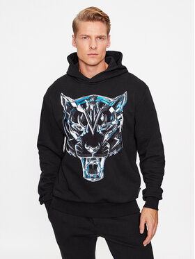 Plein Sport Plein Sport Mikina Hoodie Sweatshirt Chrome Tiger AACC MJB3163 SJO001N Černá Regular Fit
