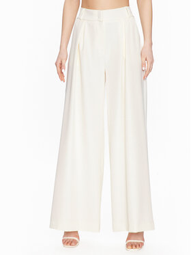 Maryley Maryley Kalhoty z materiálu 23EB564/43GE Écru Wide Leg