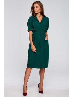Stylove Stylove Každodenní šaty S230 Zelená Regular Fit