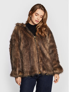 Pinko Pinko Blană Blasa 1G186F A05N Bej Relaxed Fit