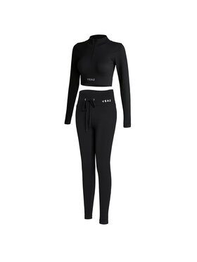 Yeaz Yeaz Komplet top i legginsy RUNWAY Czarny Slim Fit