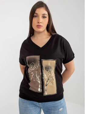 RELEVANCE RELEVANCE Bluzka 223516 Czarny Regular Fit